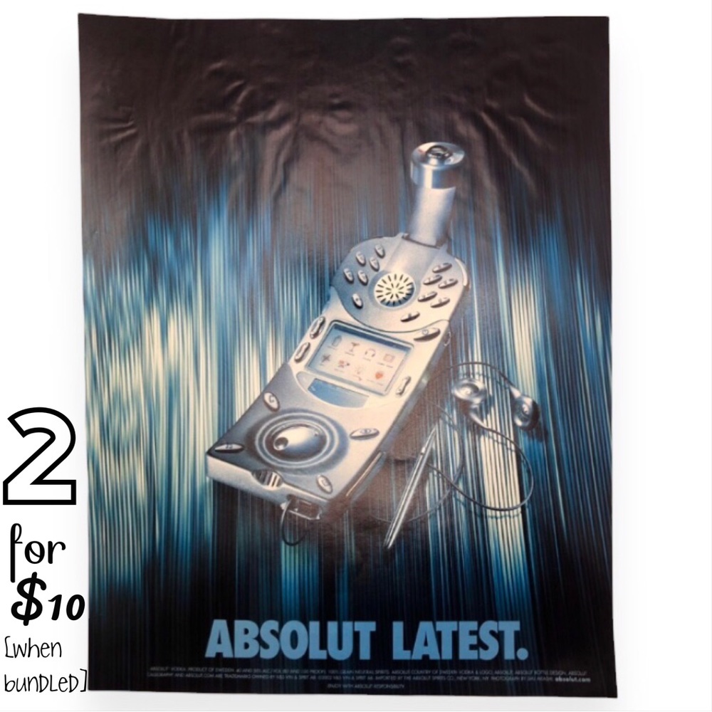 🔵[Absolut Vodka] ABSOLUT LATEST Original 2002 Vintage Magazine Advertisement